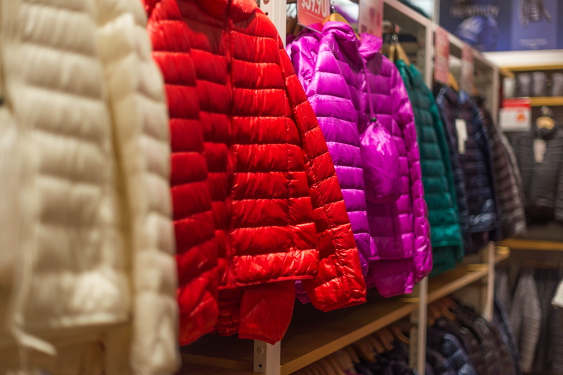 abundance, store, business, hanging, jackets, retail, leather, down jackets, for sale, choice, no people, large group of objects, 5K, arrangement, in a row
