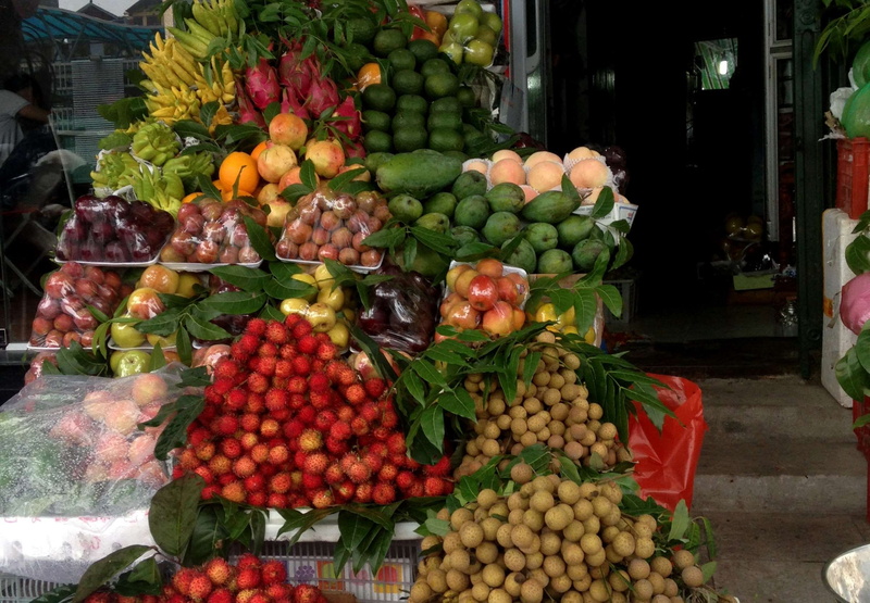 retail, food and drink, freshness, 1080P, ripe, tropical fruit, abundance, choice, wellbeing, fresh fruit, healthy eating, market stall, vegetable, sale