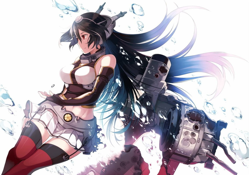 720P, thigh-highs, Nagato (KanColle), Kantai Collection, anime girls