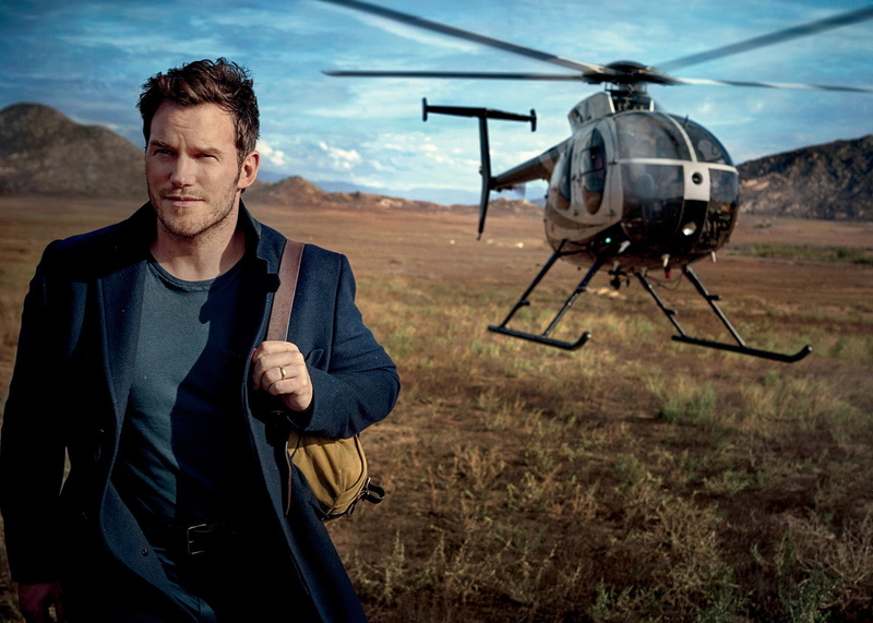 1080P, 2017, field, Chris Pratt, Vanity Fair, Mark Seliger, backpack, helicopter, coat, actor, landscape