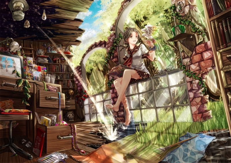 tree, people, fantasy girl, choice, retail, original characters, market, young adult, leisure activity, real people, women, built structure, market stall