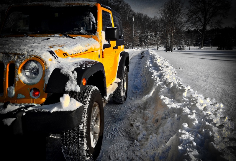motor vehicle, road, mode of transportation, jeep wrangler rubicon, rubicon, land vehicle, 1080P, snow, no people, wheel, nature, transportation, city