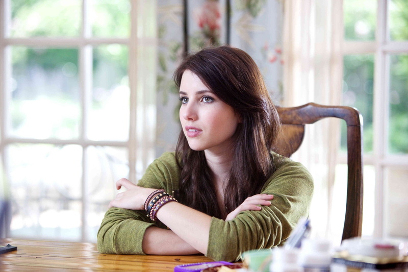 brown hair, adult, teenager, casual clothing, hair, indoors, Emma Roberts, young women, long hair, portrait, one person, beautiful woman, 2K, table, looking away