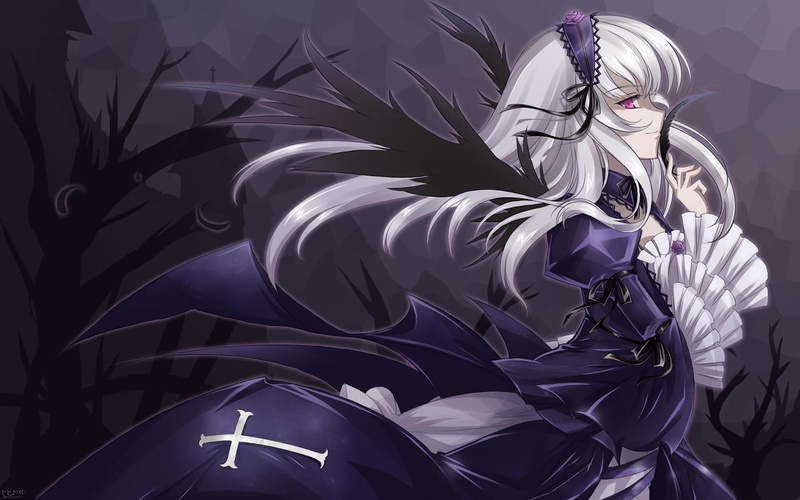Rozen Maiden, anime, Suigintou, 720P, anime girls