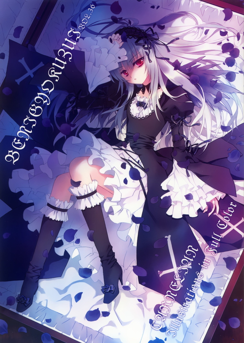 technology, emotional stress, emotion, anime girls, representation, occupation, depression - sadness, Suigintou, high angle view, men, adult, one person