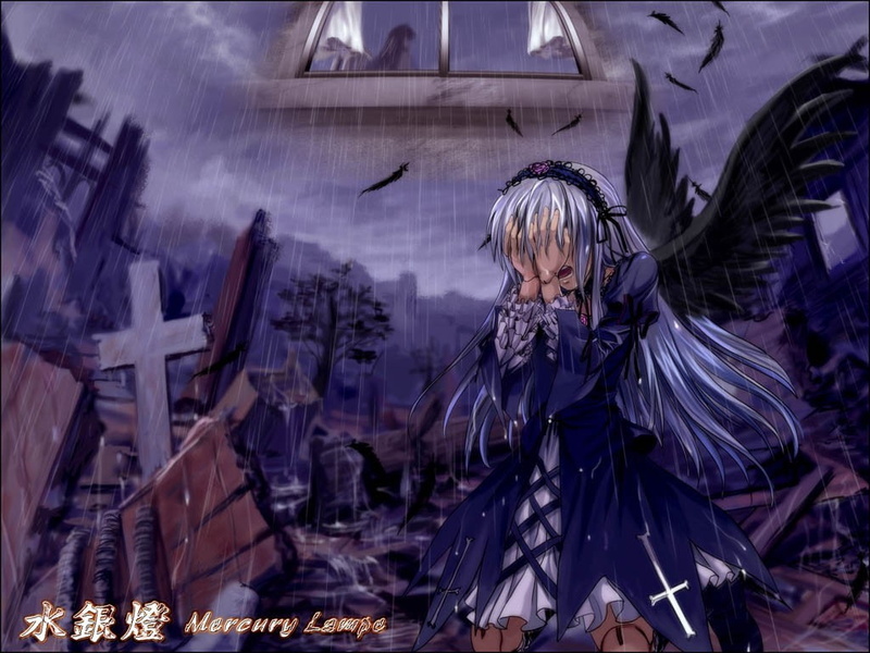 contemplation, motion, anime girls, city, mid adult, standing, women, building exterior, young adult, night, Rozen Maiden, 480P, disguise, hair, hairstyle