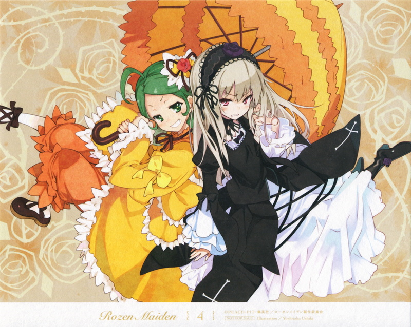 males, indoors, Rozen Maiden, two people, girls, costume, men, anime girls, Suigintou, Kanaria (Rozen Maiden), child, wall - building feature, lifestyles