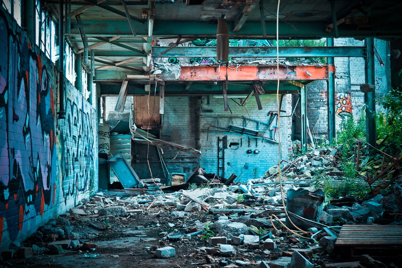 messy, mood, abandoned, building, graffiti, bad condition, near, ruin, forget, metal, wall, 4K, old, industrial plant, factory building, run down, factory
