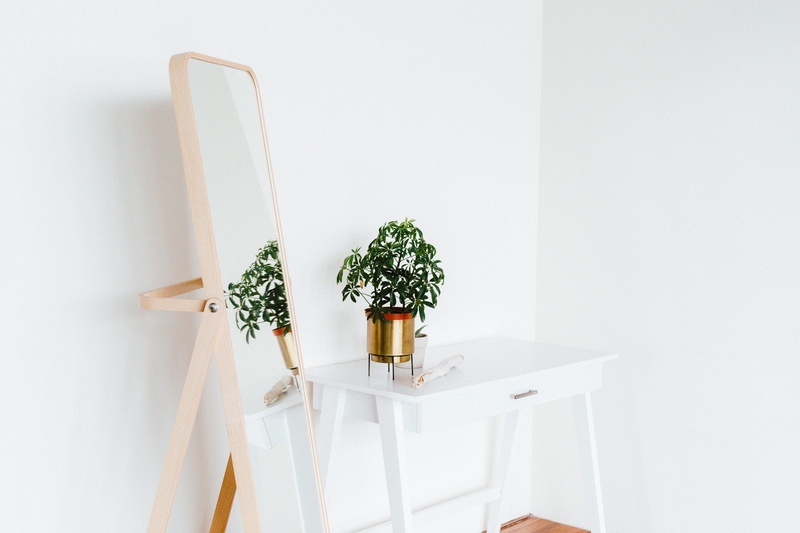 wall - building feature, freshness, nature, seat, beside, plant, interior design, growth, side, table, beige, copy space, flower pot, house plant, day
