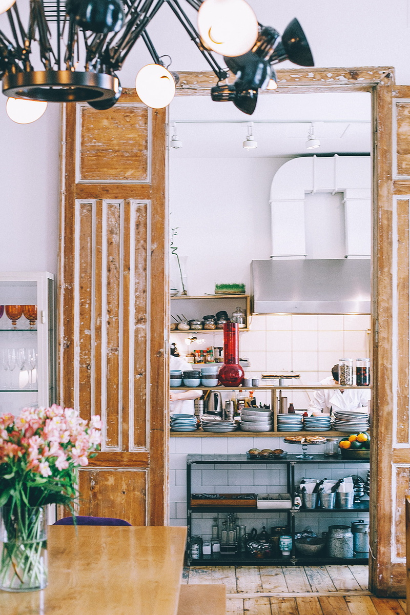tbilisi, kitchen, table, 2K, furniture, absence, ceiling, blossom, flower, metal, indoors, domestic kitchen, closet, cupboard, plant, no people, door