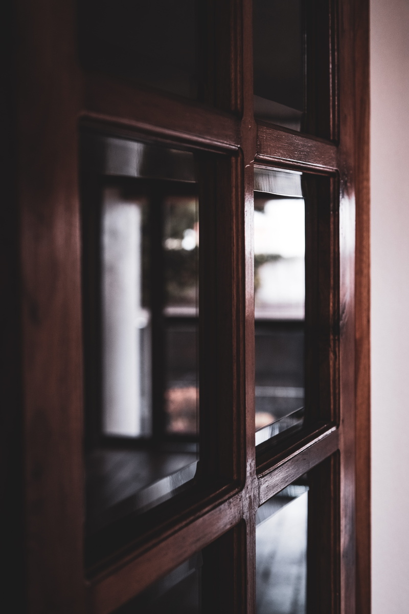glass - material, 8K, framed, stained wood, transparent, hardwood, glass, french door, open, built structure, furniture, day, window, safety, window frame