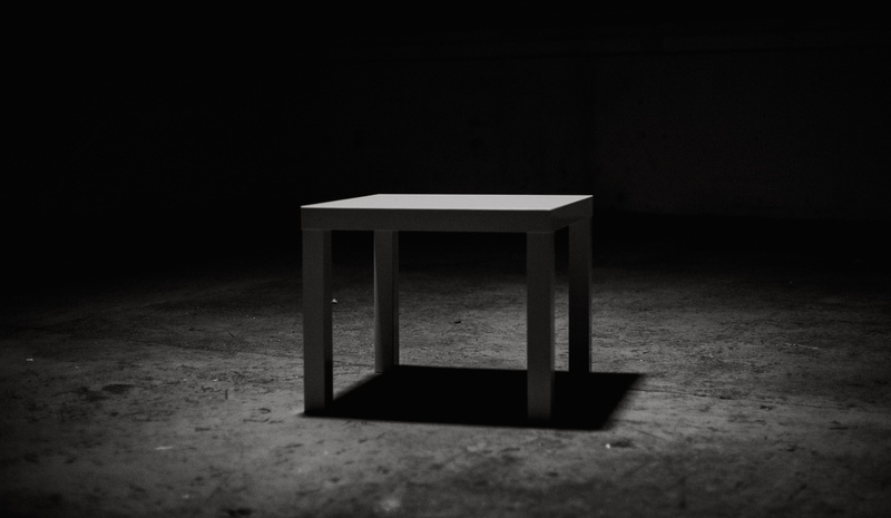 entrance, silhouette, wood - material, dining table, bar stool, empty, prison, seat, outdoors, single object, bench, 5K, furniture, aberdeen, floor, punishment