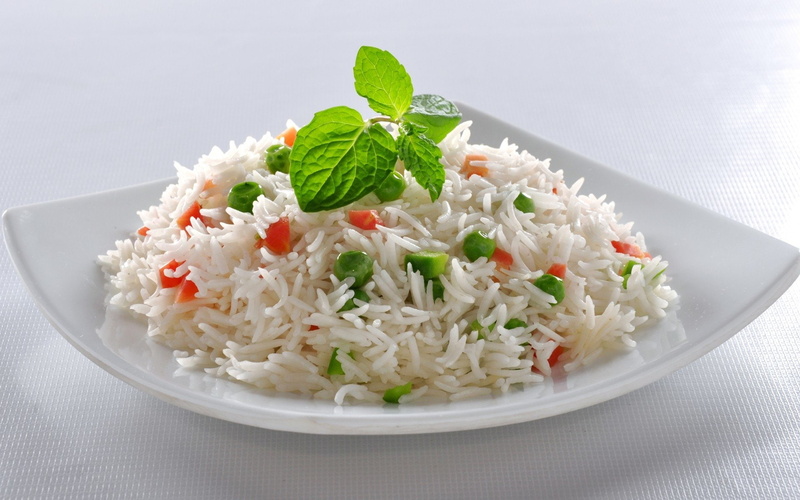 serving size, 1080P, garnish, mint leaf - culinary, rice - food staple, food and drink, plate, Meal, no people, ready-to-eat, chinese food, Rice, studio shot