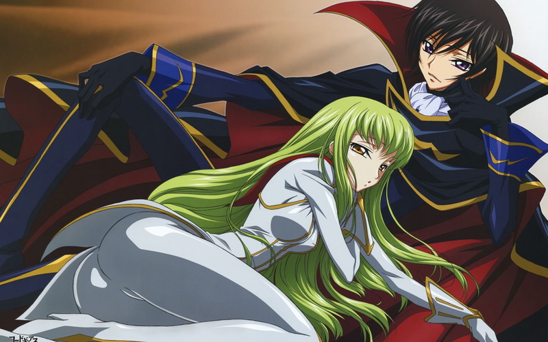 lamperouge, anime, geass, lelouch, golden, brunettes, green, Code Geass, 1080P, cc, purple, art, girls, hair, eyes, code, hd