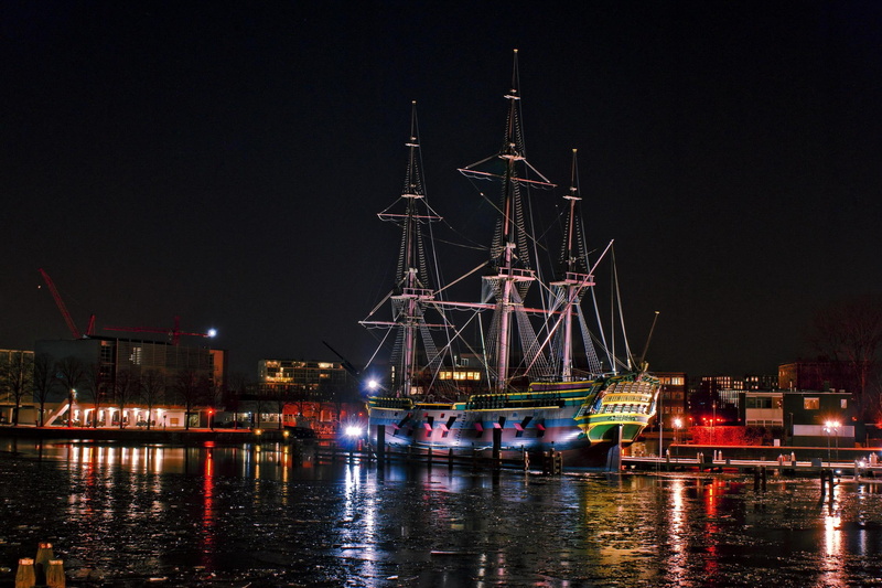night, dock, mast, boat, classic, sailboat, 1080P, mooring, water, wood, reflection, vintage, ship, antique, time