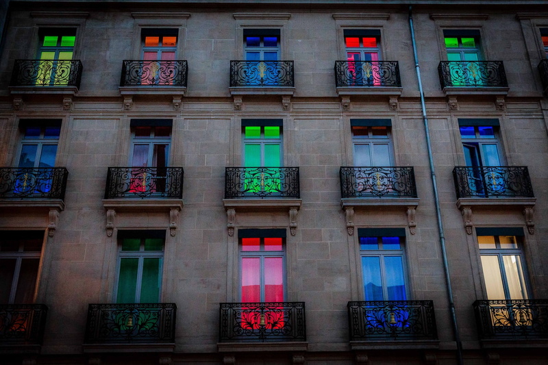 city, multi colored, side by side, window, glass, built structure, reflection, low angle view, residential district, no people, full frame, glass - material