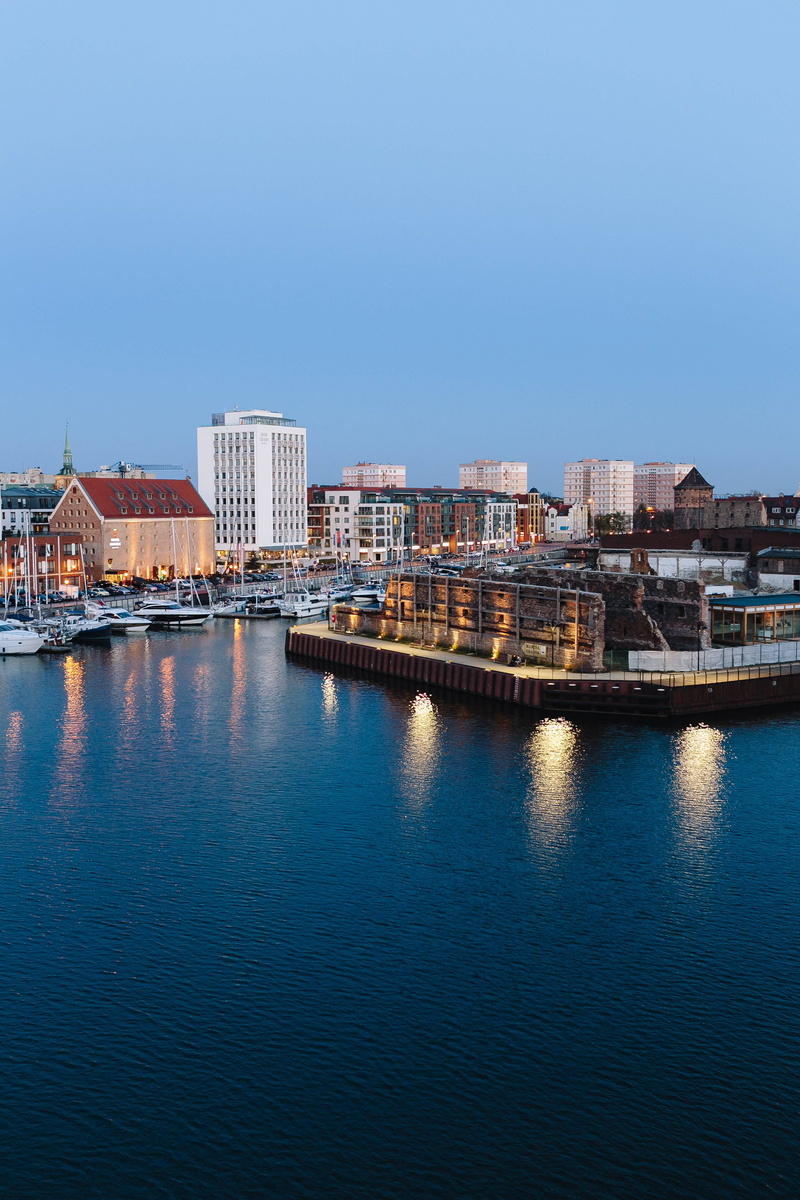 harbor, building, cityscape, nature, residential district, city, skyscraper, waterfront, transportation, travel destinations, building Exterior, sea, Poland