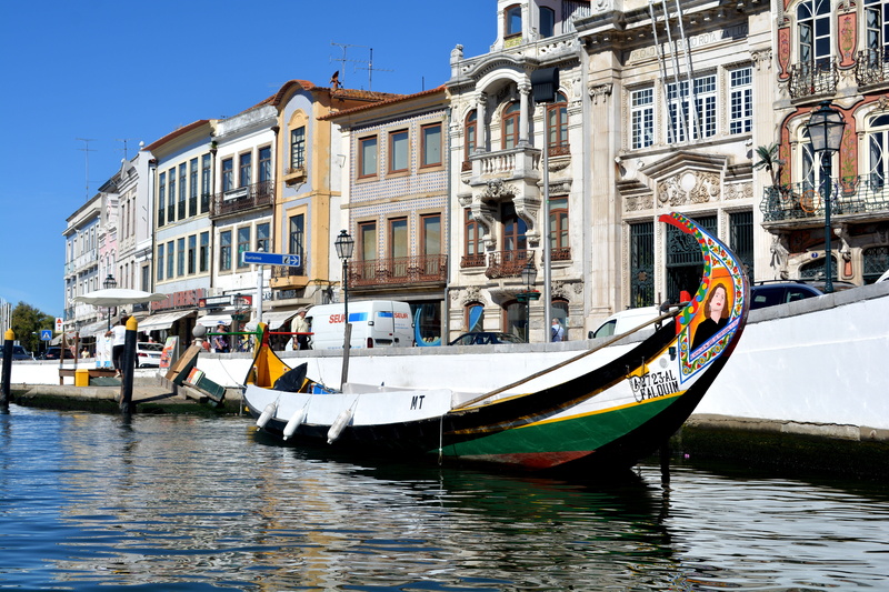 waterfront, gondola - traditional boat, day, built structure, boats, incidental people, portuguese venice, Venice, sky, moored, mode of transportation