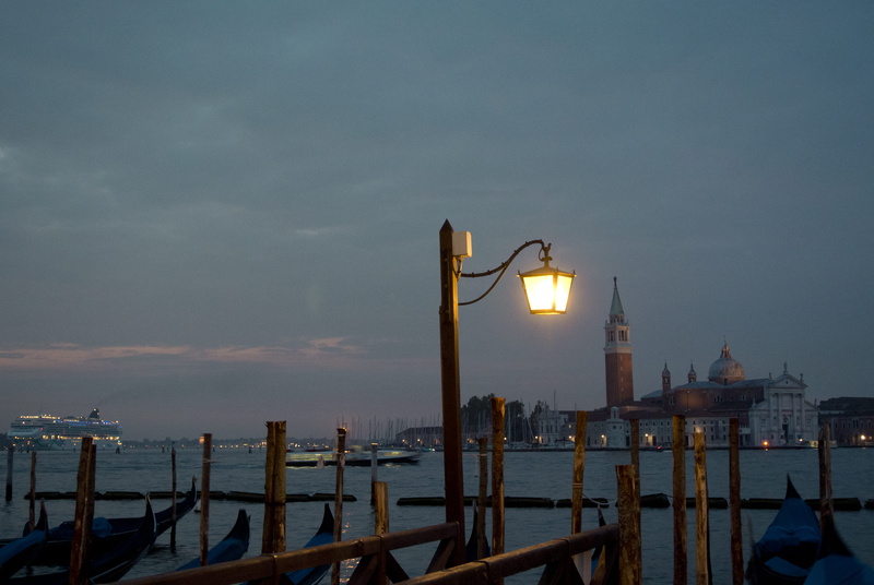 nature, building exterior, city, street, san giorgio maggiore, building, wooden post, architecture, illuminated, lighting equipment, 4K, canal, nautical vessel