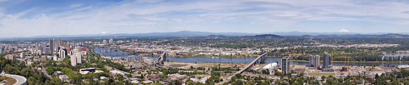 bay, office building exterior, Portland, wide angle, 5K, triple screen, landscape, built structure, urban skyline, nature, no people, water, environment