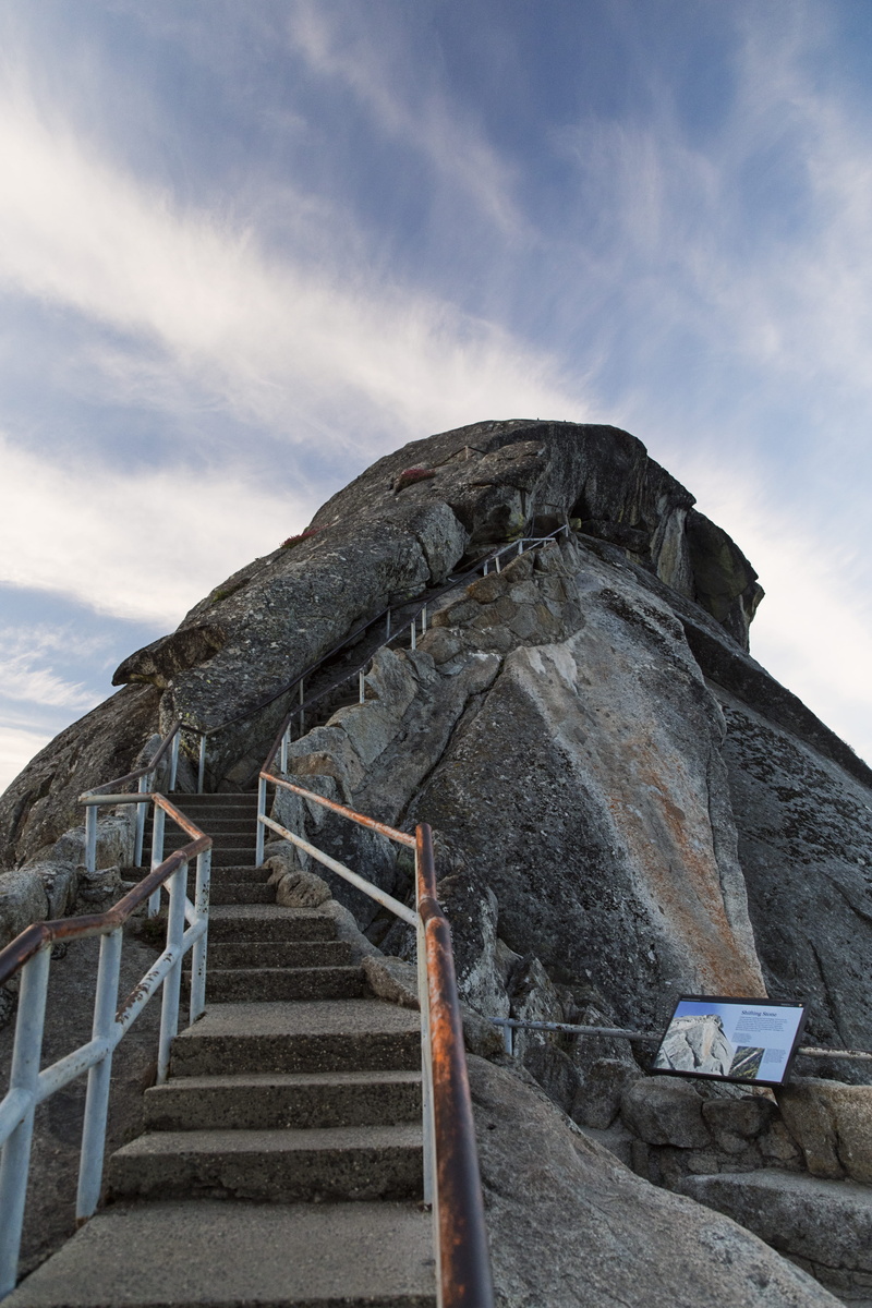 5K, walkway, damaged, sunrise, moro rock, sky, rock, low angle view, sequoia national park, united states, staircase, ancient civilization, old, day, outdoors