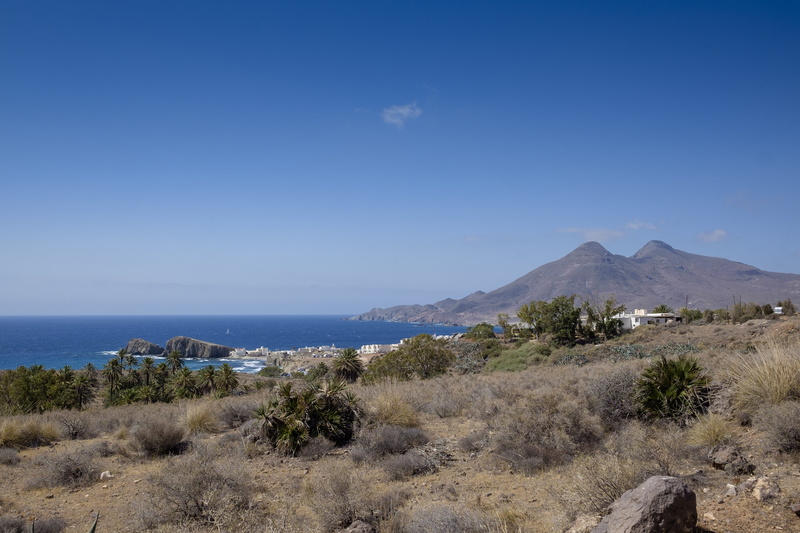 playa, arid climate, beauty in nature, tranquil scene, no people, mountain, landscape, environment, non-urban scene, isletadelmoro, spain, day, horizon over water