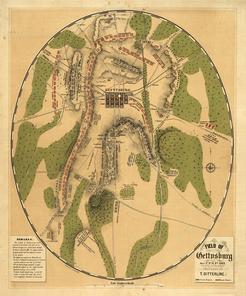 historical, world map, travel destinations, no people, Oval, old, paper, oval shaped, high angle view, Gettysburg Battlefield, gettysburg, american civil war