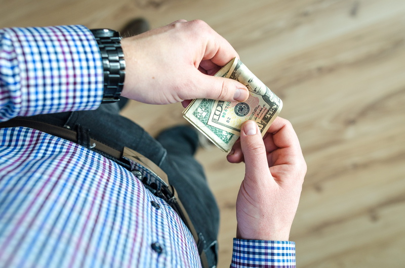 holding, dollar, shopping, business, men, hand, wear, bills, wrist watch, finance, bank notes, human hand, man, casual, finger, male, bank, person, paper currency
