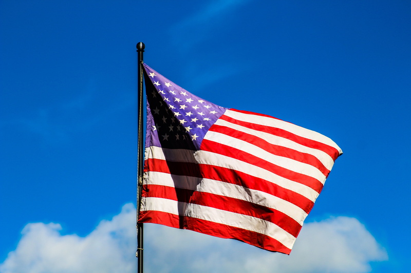 u, usa, blue, freedom, cloud, national, s, national icon, american flag, american, no people, white color, pole, nature, clear, america, low angle view