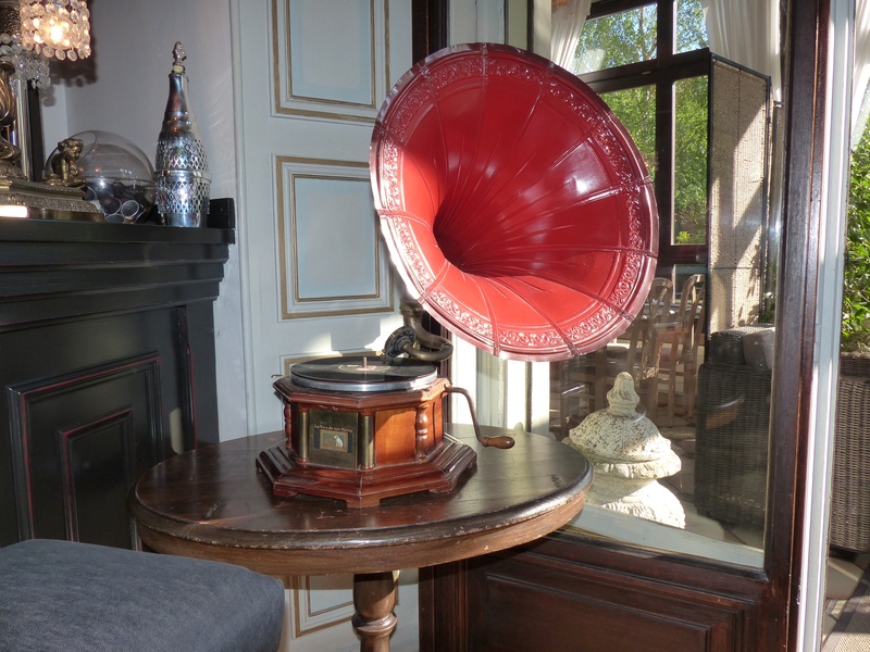 red, music, brown, record player, shellac disc, turntable, window, architecture, wood - material, analog reproduction, old, home interior, junk, nostalgia