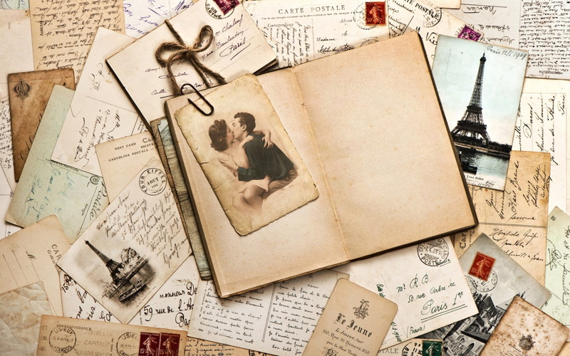 high angle view, architecture, communication, the past, text, no people, indoors, postage stamp, old, history, mail, letter, retro styled, correspondence