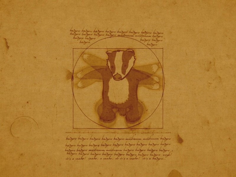 no people, Meme, postage stamp, document, close-up, old, wall - building feature, directly above, paper, the past, stained, 480P, Humor, Badger Badger Badger