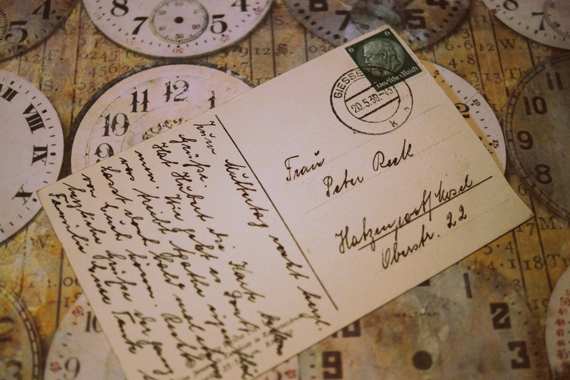 letter, postcard, non-western script, day, number, old-fashioned, table, old, old post card, message, white, script, leave, font, still life, close-up