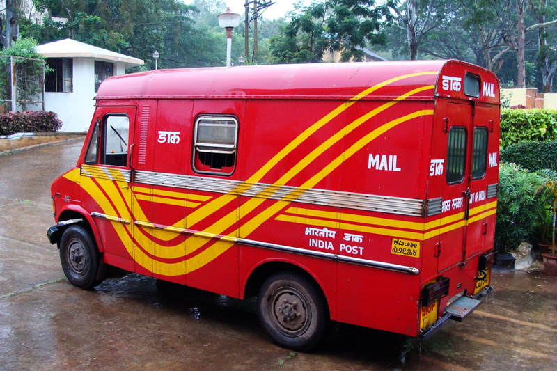 outdoors, transportation, dharwad, nature, india, van, 2K, architecture, tree, no people, post office red, rescue, city, public transportation, day, accidents and disasters