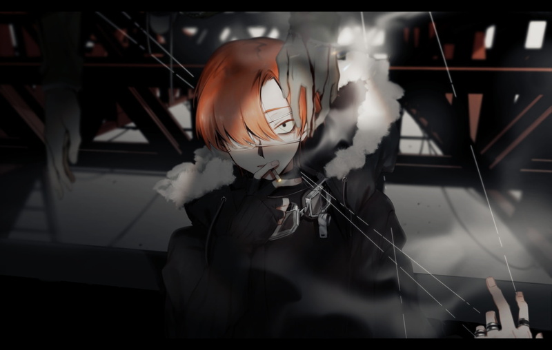 industry, transfer print, protection, occupation, welding, working, helmet, smoke - physical structure, one person, men, day, architecture, anime, metal industry