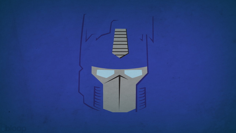 Optimus Prime, blue background, Transformers, 1080P, Blo0p, simple background, minimalism, hero