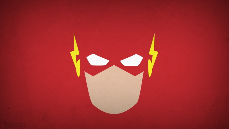Flash, superhero, Blo0p, simple background, red background, comics, The Flash, DC Comics, hero, 1080P, minimalism