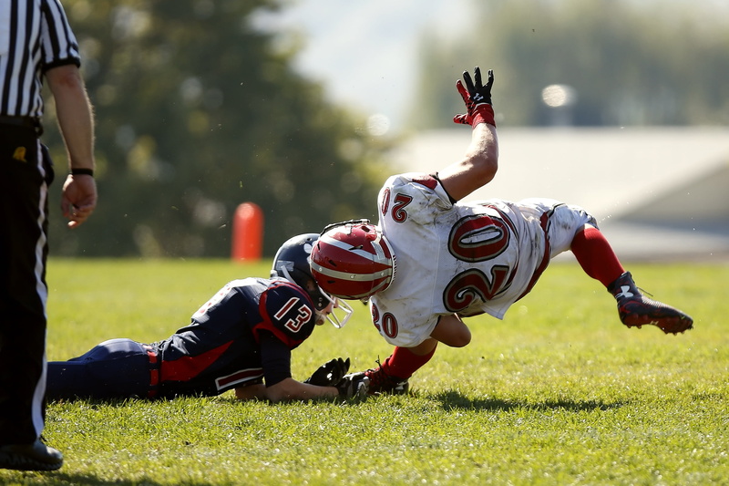 american football, stripes, football american, sports Uniform, horizontal, american football field, grass, canada, ball carrier, tackling, nature, competition