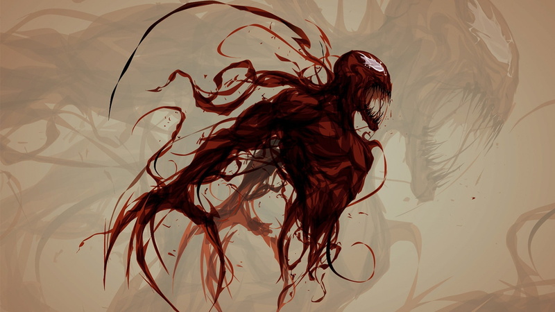 Carnage, horror, painting, Spider-Man, 1080P, paint splatter, Marvel Comics, digital art