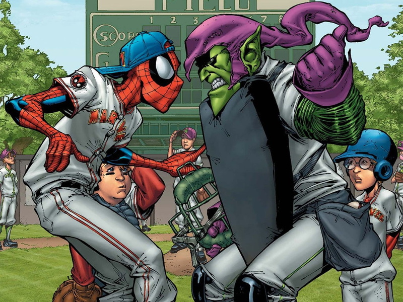 marvel, spiderman, sports, baseball, green, goblin, comics, x, 480P, art, spider-man, hd