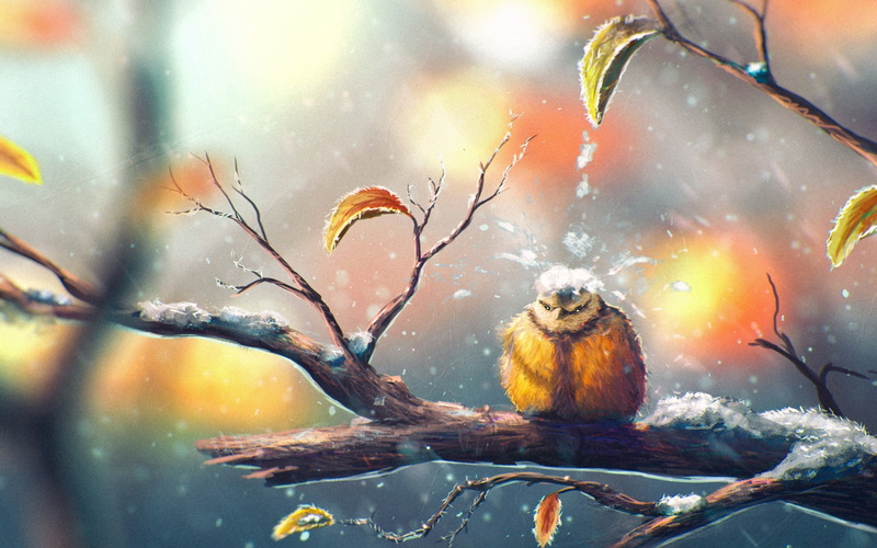 titmouse, animals in captivity, no people, cold temperature, animal themes, tree, focus on foreground, bird, plant, day, vertebrate, nature, snowing, birds