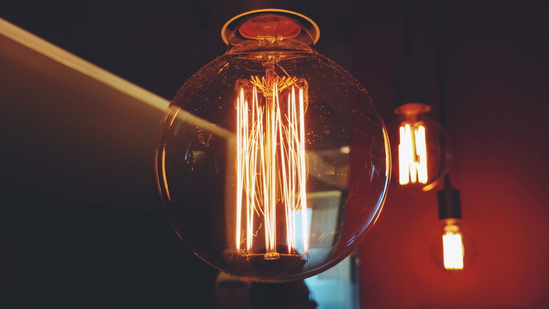 electric light, red, glass - material, close-up, photography, 4K, bulb, light - natural phenomenon, hanging, glowing, transparent, black background, dark