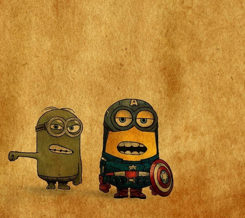 Captain America, two objects, minions, still life, 720P, art and craft, america, representation, metal, wall - building feature, Hulk, human representation