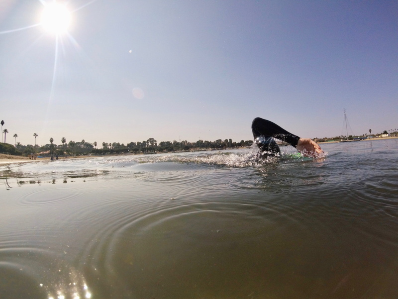 triathlon, stroke, sea, water, newport beach, swim, lifestyles, outdoors, land, nature, united states, vacations, real people, swimming, trip, roka, beach