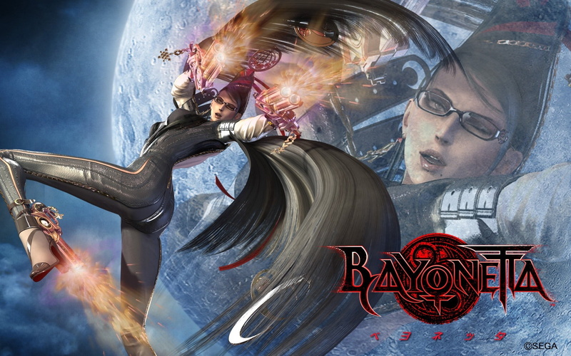mid adult, portrait, looking, video games, nature, composite image, headshot, males, Bayonetta, adult, sky, glasses, females, son, two people