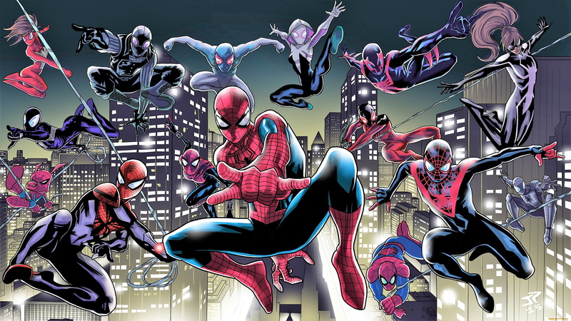 Spider-Gwen, superhero, Marvel Comics, Spider-Man, comic art, 4K, Male