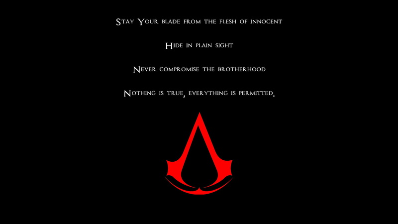 black background, 1080P, plain background, text, the 3 tenets, Assassins Creed