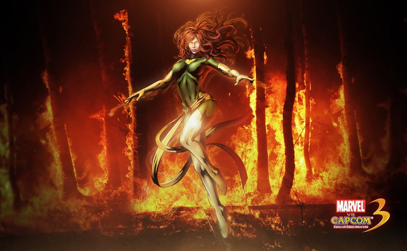 digital composite, poster, marvel vs capcom 3 fate of two worlds, video game, phoenix, Games, one person, real people, fate of two worlds, nature, flame