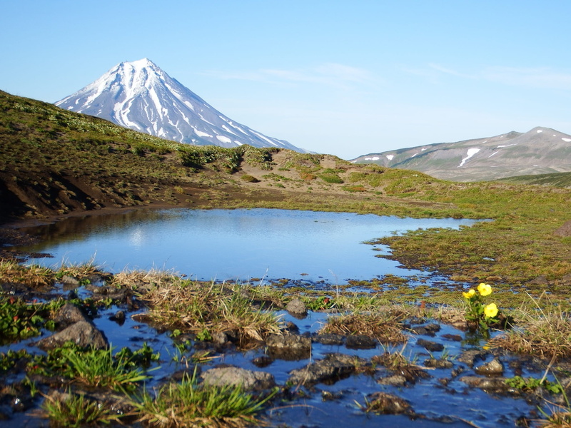 no people, journey, landscape, nature, toxins, travel destinations, non-urban scene, the viluchinsky volcano, water, scenics - nature, flowers, tranquil scene
