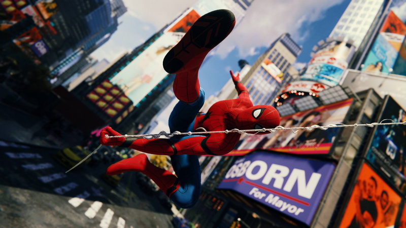 Marvel Comics, Peter Parker, Spider-Man (PS4), Spider-Man, City, New York, Video Game, 1080P, Superhero, Times Square